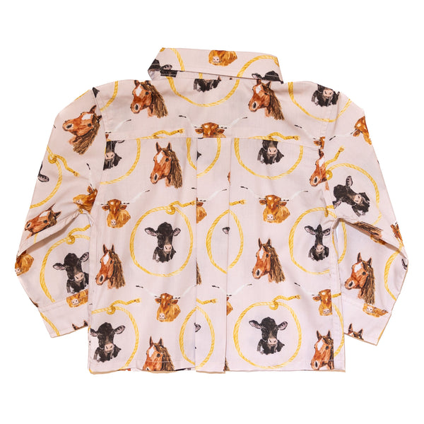 Boys Let's Rodeo Button-Up Shirt