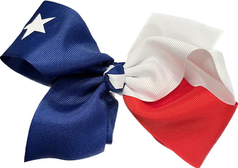 Wee Ones Texas Flag Hair Bow - King Size