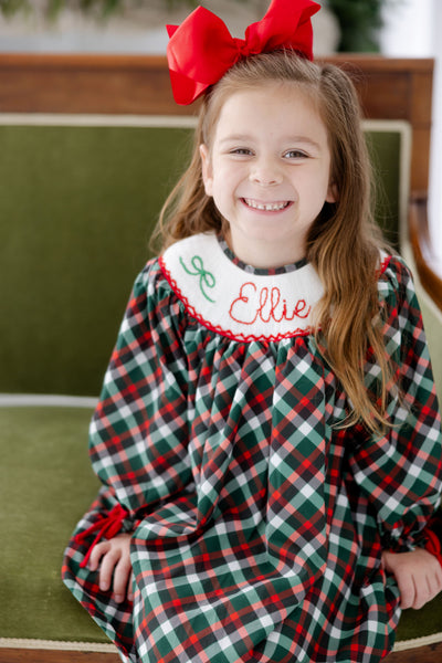 PRE-ORDER: Girls Custom Smocked Green Plaid Dress (ETA September)