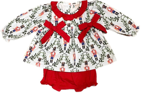 Girls Red Nutcracker Diaper Set