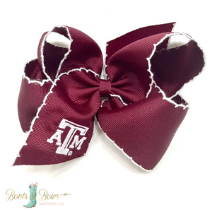 Wee Ones Texas A&M Moonstitch Hair Bow - King Size