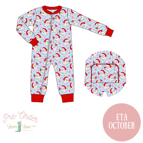 PRE-ORDER: Baby Jolly Santa Zip-up Pajamas (ETA October)