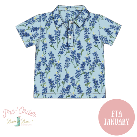 PRE-ORDER: Boys Bluebonnet Dreams Polo (ETA January)