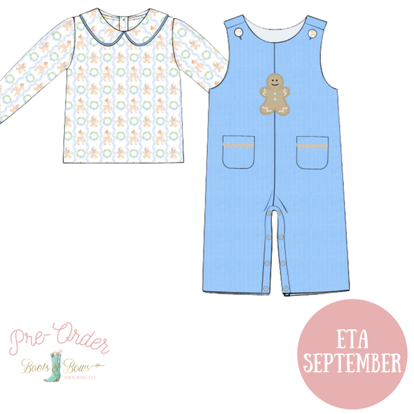 PRE-ORDER: Boys Blue Gingerbread Corduroy Jon Jon Set (ETA September)