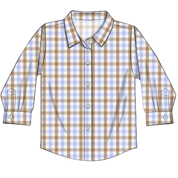 Boys Plaid Button-Up Shirt