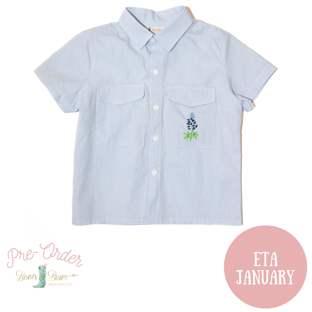 PRE-ORDER: Boys Bluebonnet Fishing Shirt (ETA January)