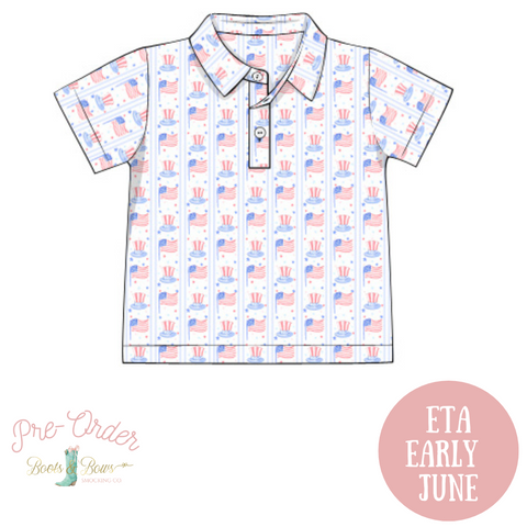 PRE-ORDER: Boys Patriotic Polo (ETA Early June)