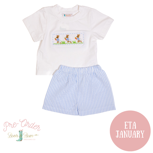 PRE-ORDER: Boys Smocked Peter Rabbit Short Set (ETA January)