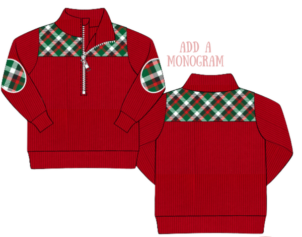 PRE-ORDER: Boys Christmas Plaid Pullover (ETA September)