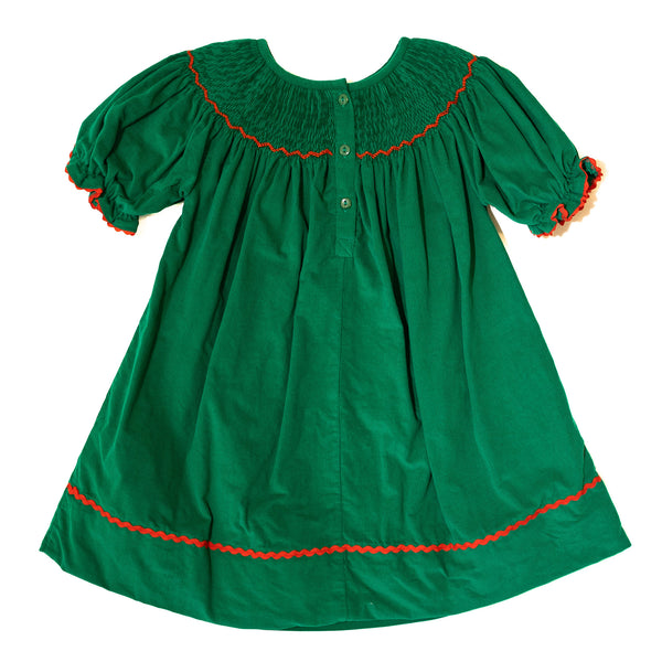 PRE-ORDER: Girls Custom Name Smocked Candy Cane Dress (ETA September)