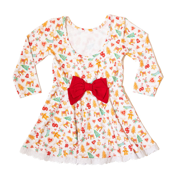 PRE-ORDER: Girls Gingerbread Twirl Dress (ETA OCTOBER)