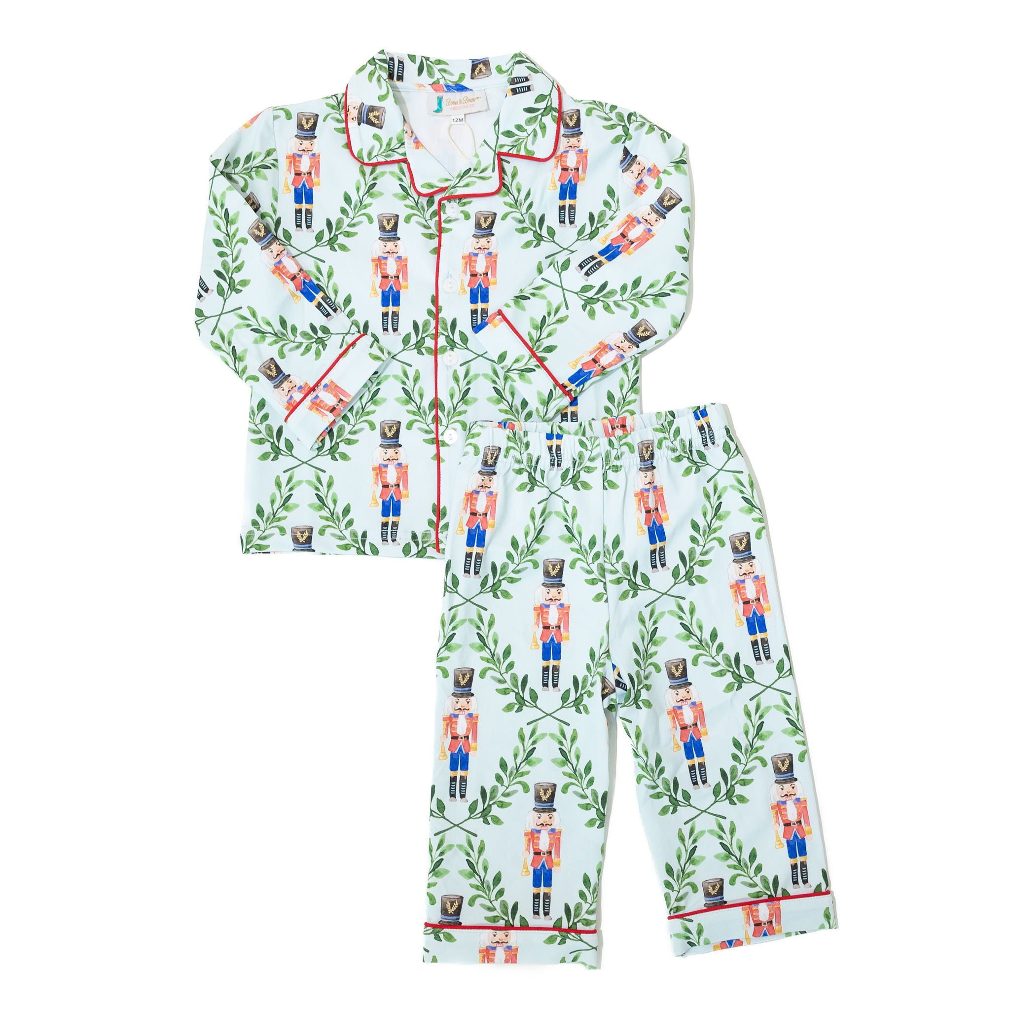 Boys Red Nutcracker Button-up Pajamas