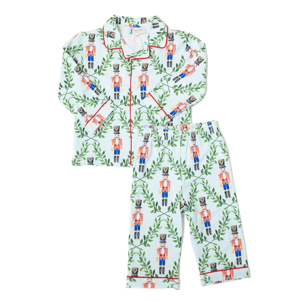 Boys Red Nutcracker Button-up Pajamas