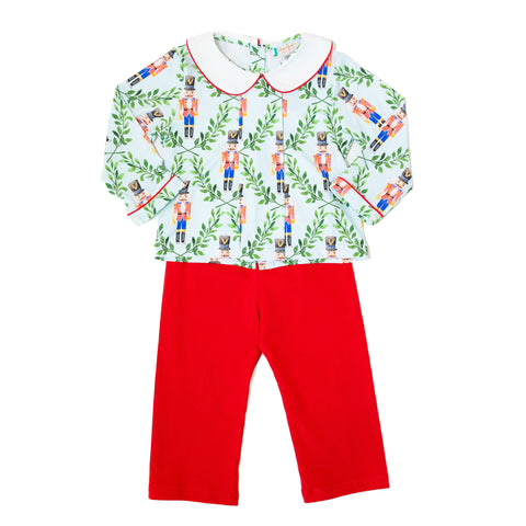 Boys Red Nutcracker Pants Set