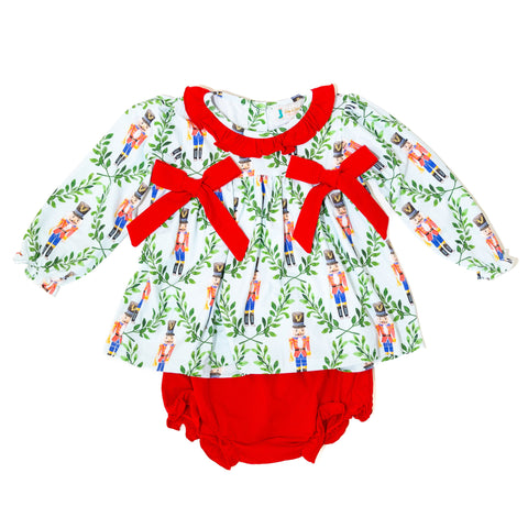 Girls Red Nutcracker Diaper Set