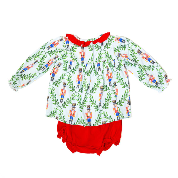 Boys Red Nutcracker & Red Knit Bloomers Set