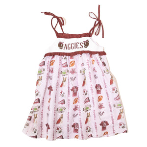 Texas A&M Smocked Tie Dress (Officially Licensed)