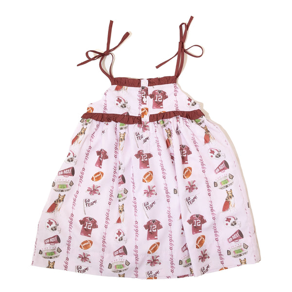 Texas A&M Smocked Tie Dress (Officially Licensed)