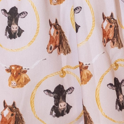 Girls Let's Rodeo Smocked Diaper Set