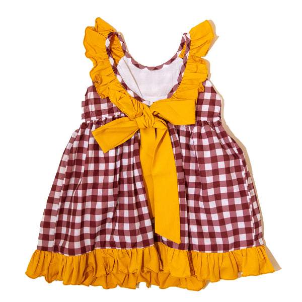 Girls Texas State Bobcats Smocked Ruffle Dress (Officially Licensed)