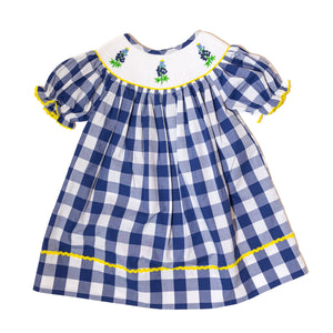 Girls Smocked Bluebonnet Dress