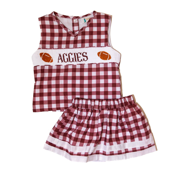 Girls Smocked Cheerleader Outfit - TEXAS A&M (Officially Licensed)