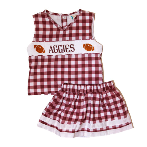 Girls Smocked Cheerleader Outfit - TEXAS A&M (Officially Licensed)