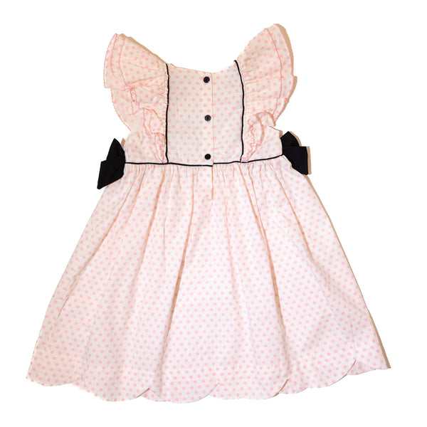 Girls Smocked Magical Mouse Polkadot Dress with Bows