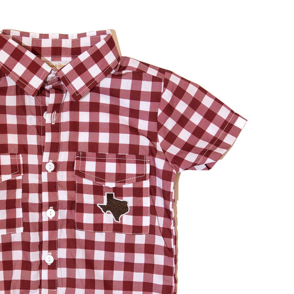 Boys Gameday Fishing Shirt Romper - TEXAS A&M (Officially Licensed)