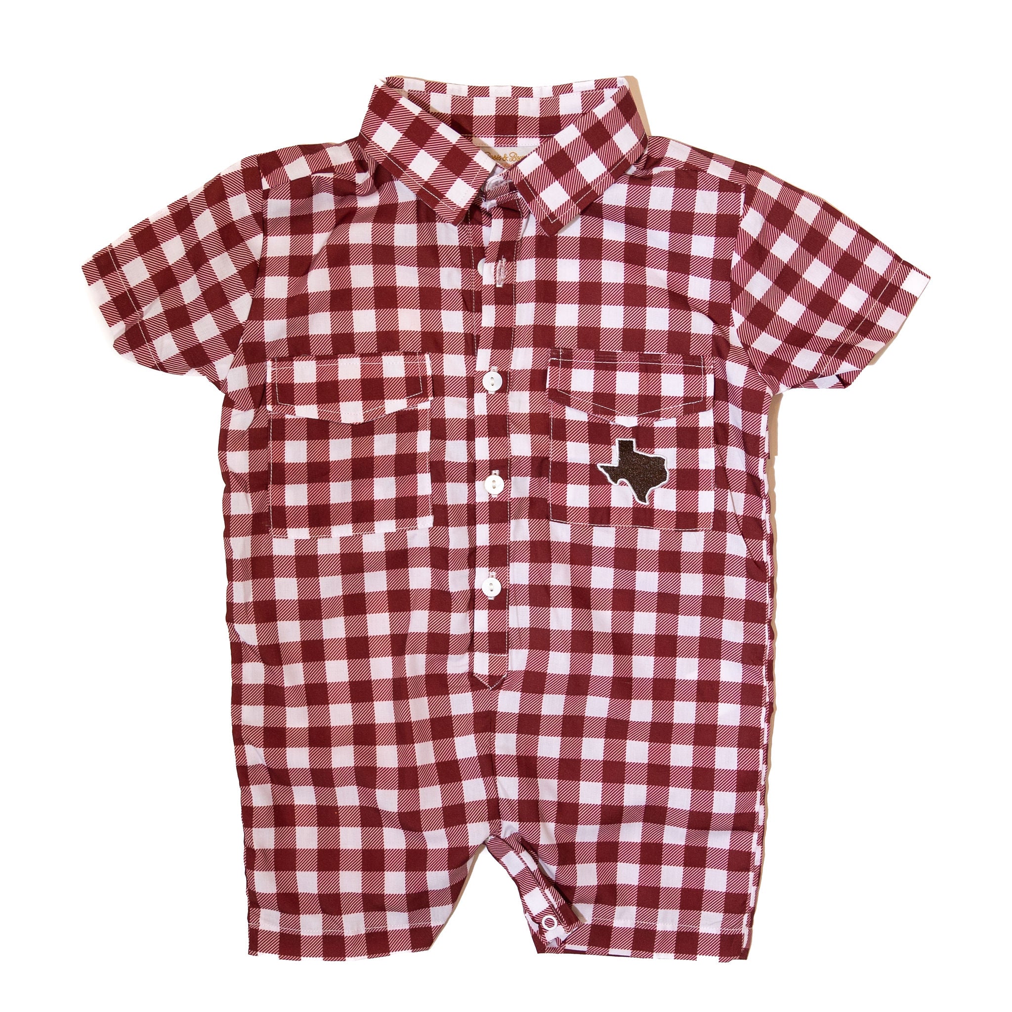 Boys Gameday Fishing Shirt Romper - TEXAS A&M (Officially Licensed)