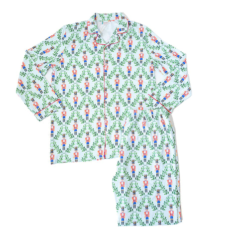 Women's Red Nutcracker Button-up Pajamas