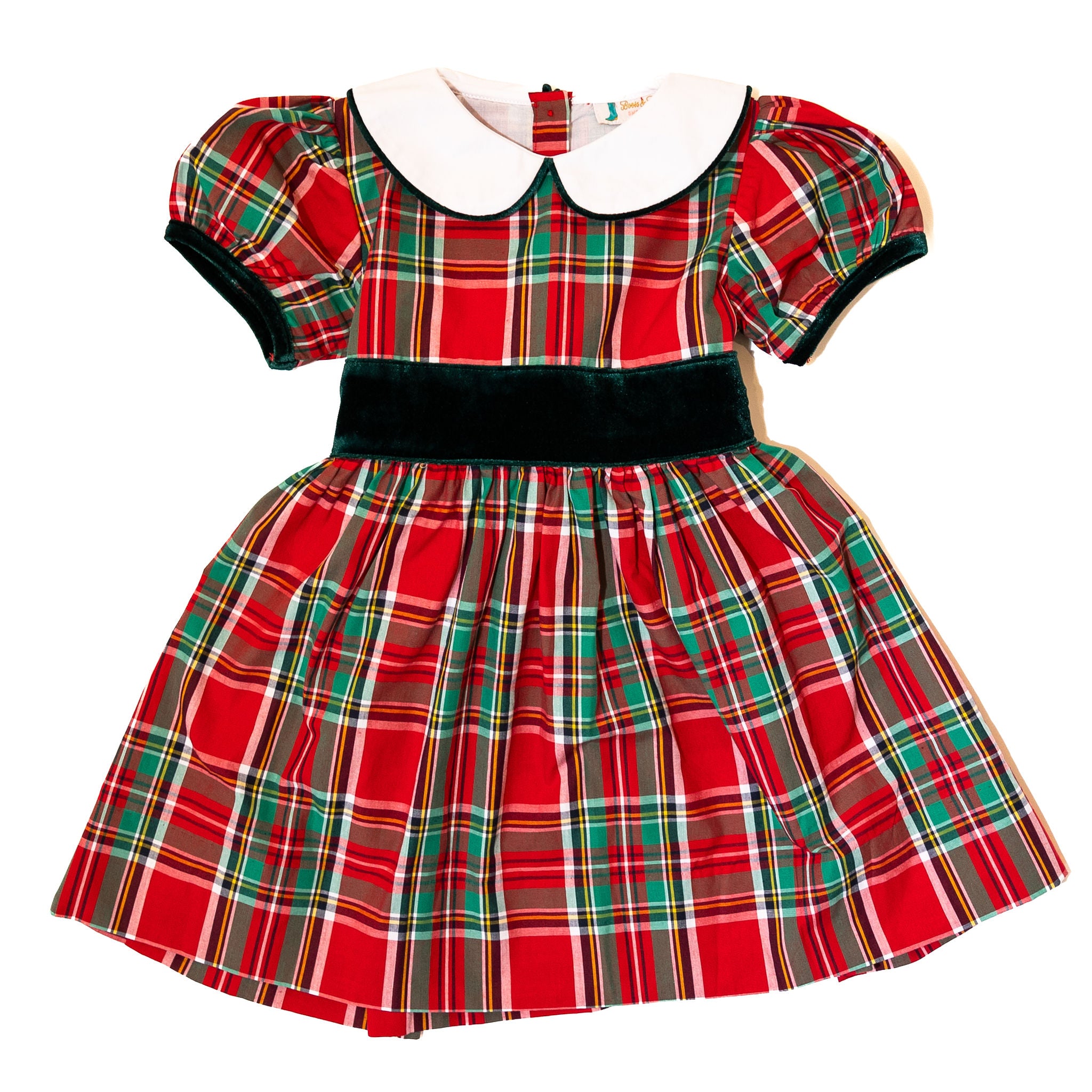 Girls Plaid Smocked Dress w/Ties