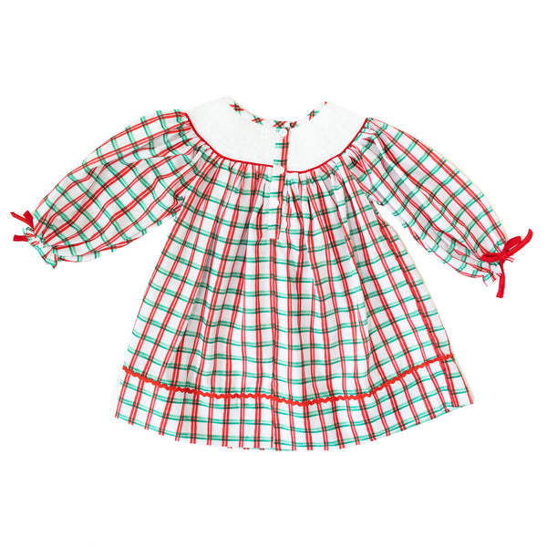 Girls Smocked Santa Ho Ho Ho Dress