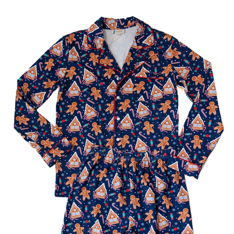 Women's Gingerbread Button-up Pajamas
