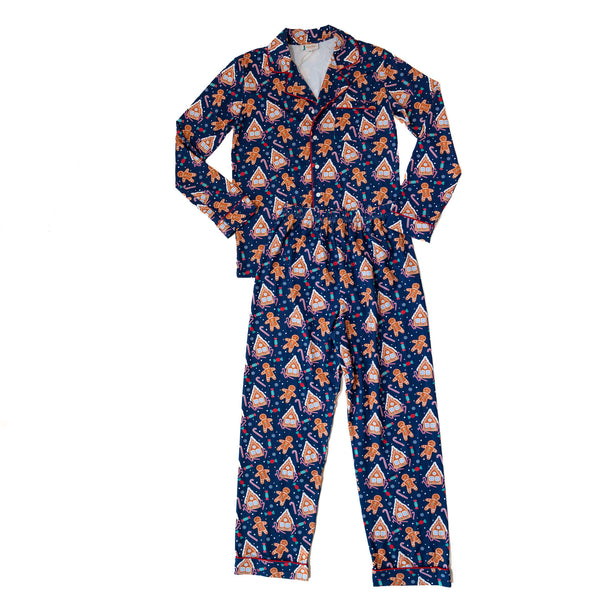 Women's Gingerbread Button-up Pajamas