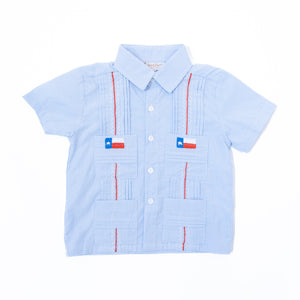 Boys Texas Flag Guayabera Shirt