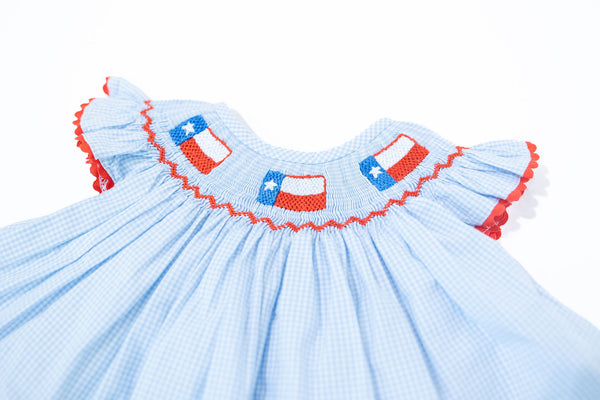 Girls Gingham Texas Flag Diaper Set