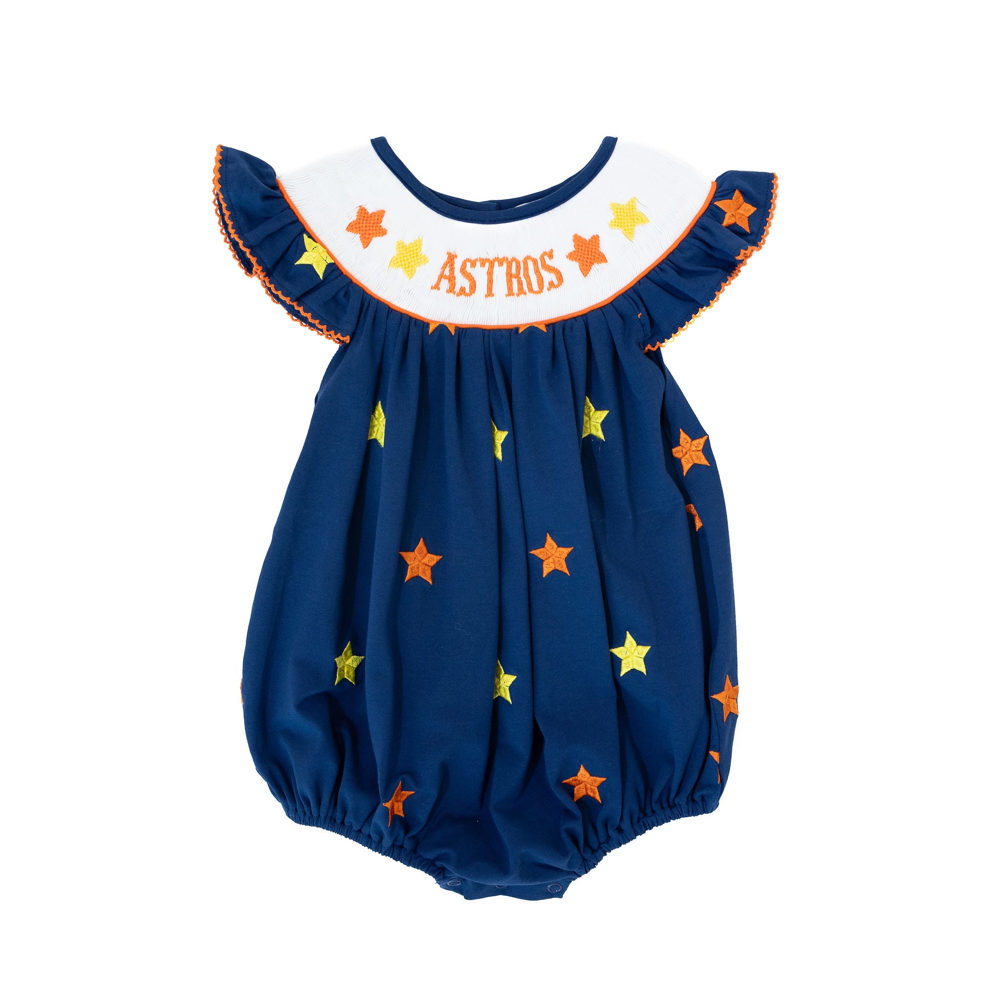 PRE-ORDER: Girls Astros Stars Smocked Bubble (ETA June)