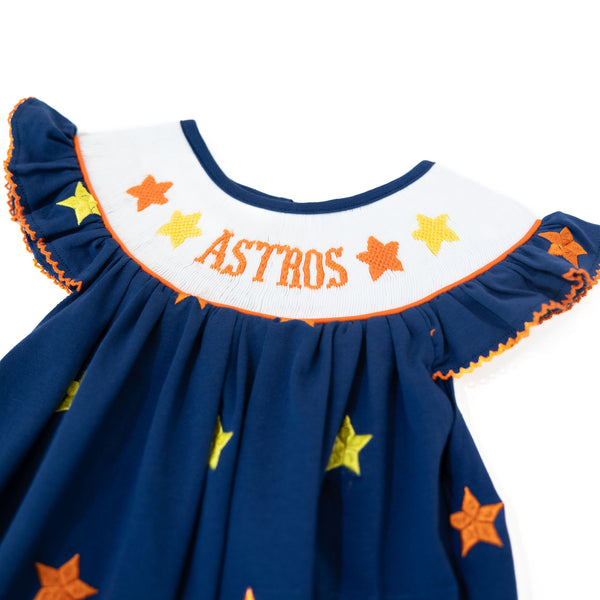 PRE-ORDER: Girls Astros Stars Smocked Bubble (ETA June)