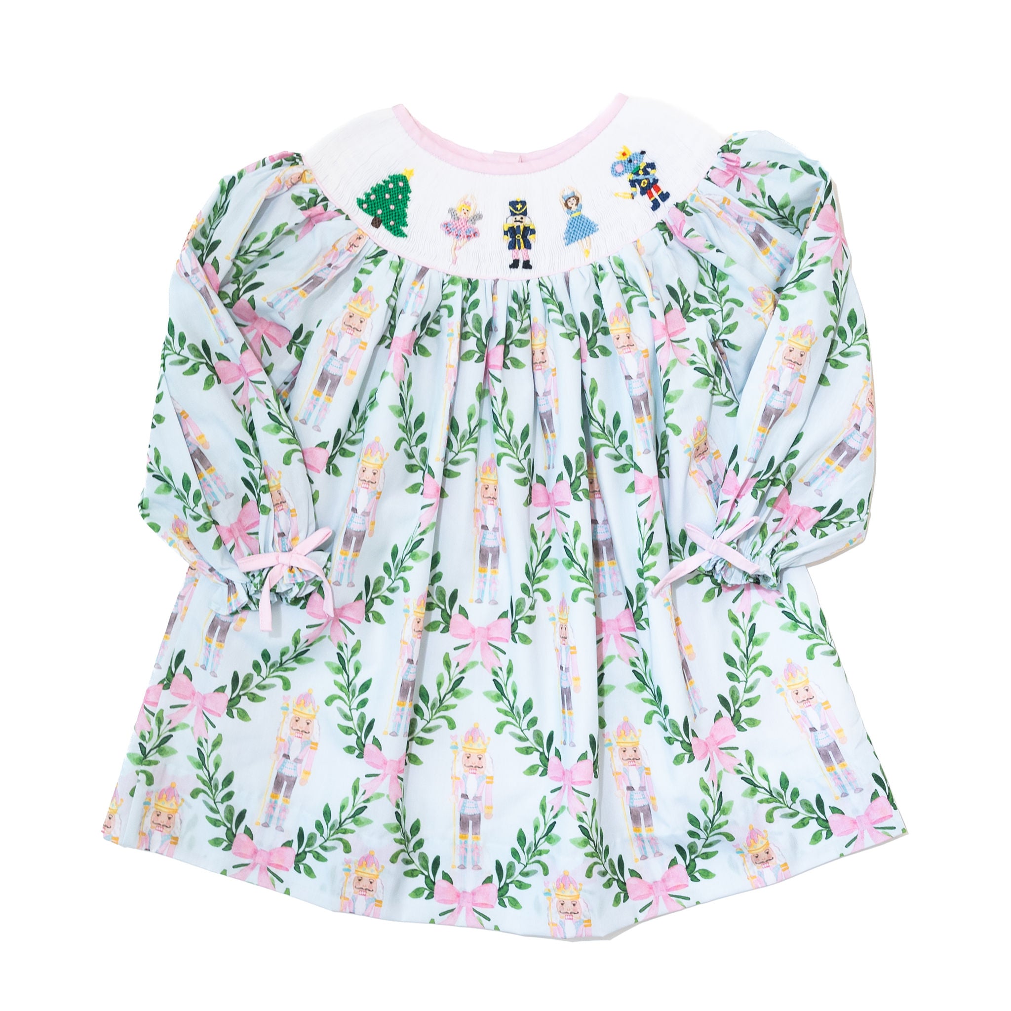 PRE-ORDER: Girls Nutcracker & Bows Smocked Dress (ETA October)