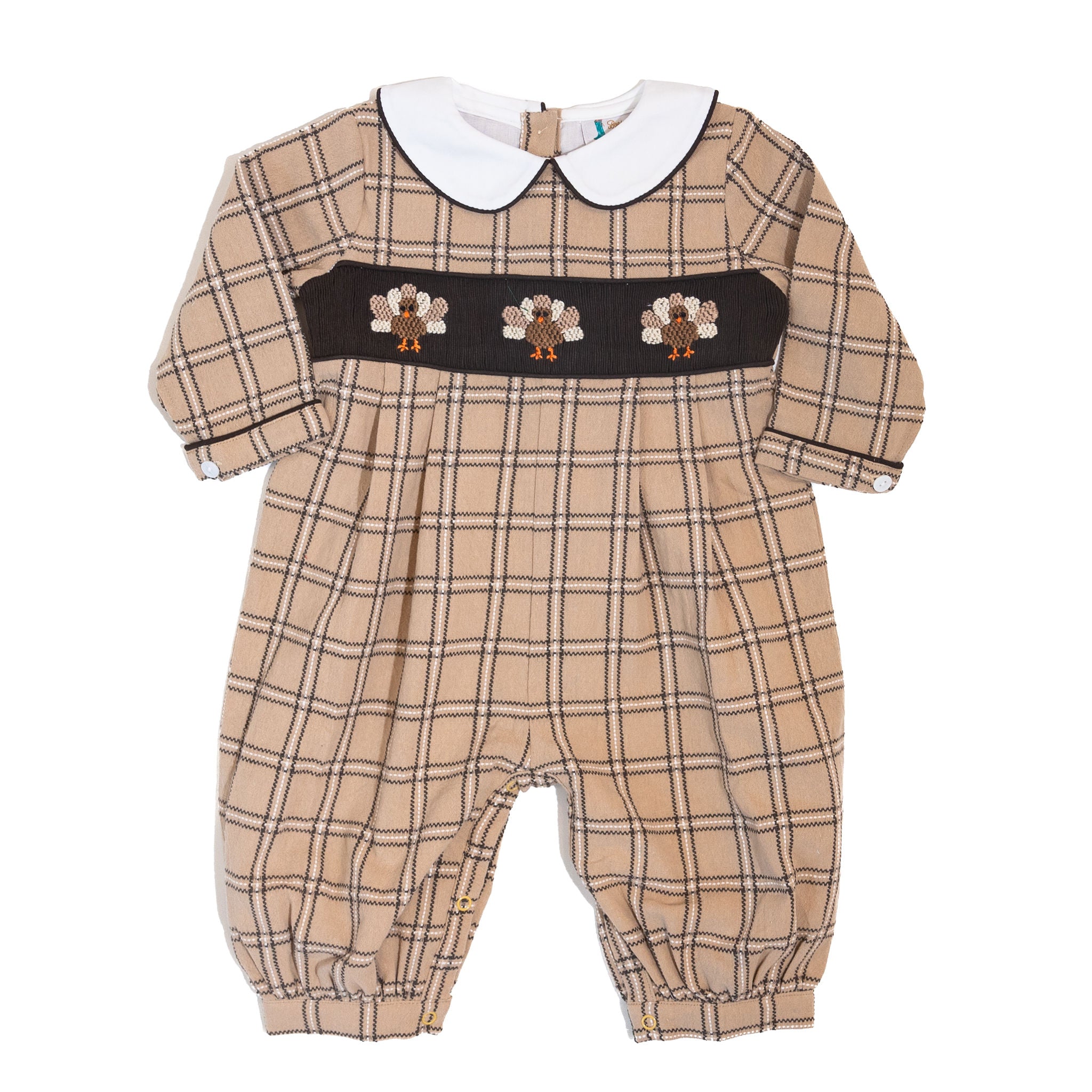 Boys Smocked Turkey Romper
