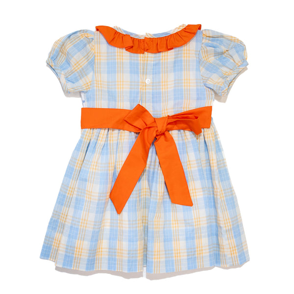 PRE-ORDER: Girls Pumpkin & Bows Plaid Dress (ETA AUGUST)