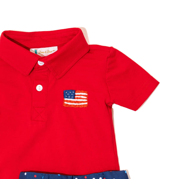 Boys Fireworks Dots Polo Set