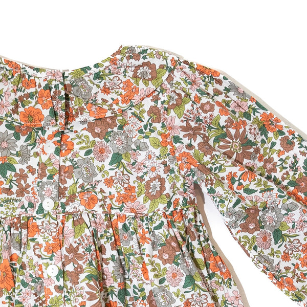 Girls Fall Floral Smocked Dress
