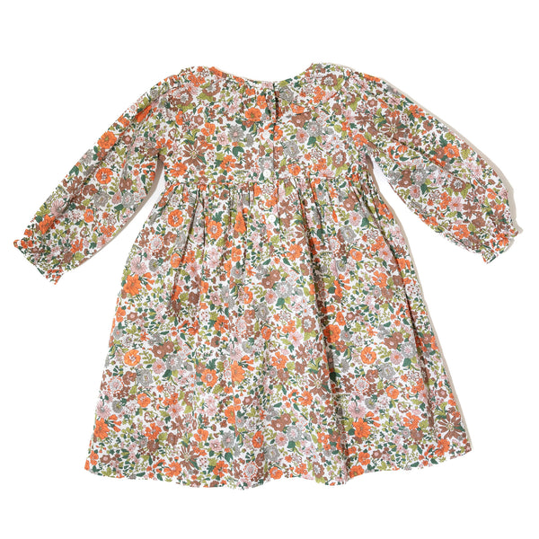 Girls Fall Floral Smocked Dress