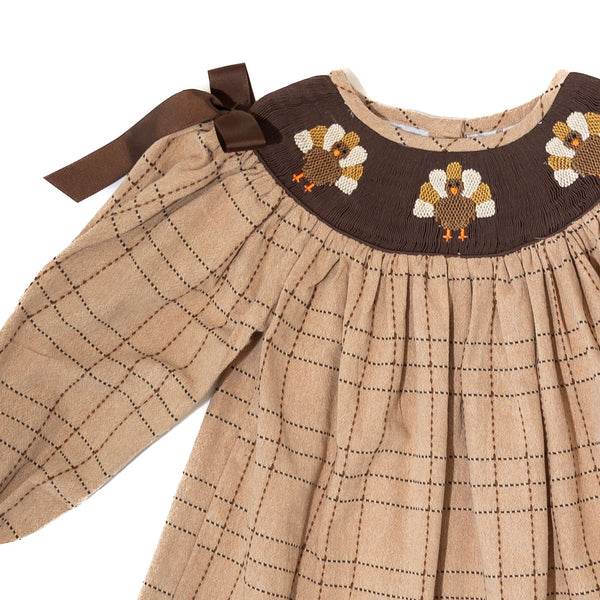 Girls Smocked Turkey Dress