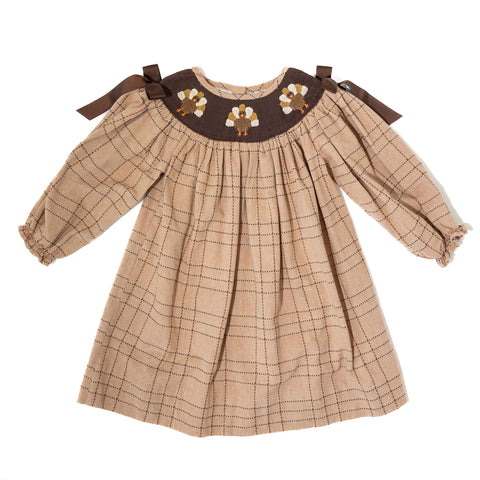 Girls Smocked Turkey Dress