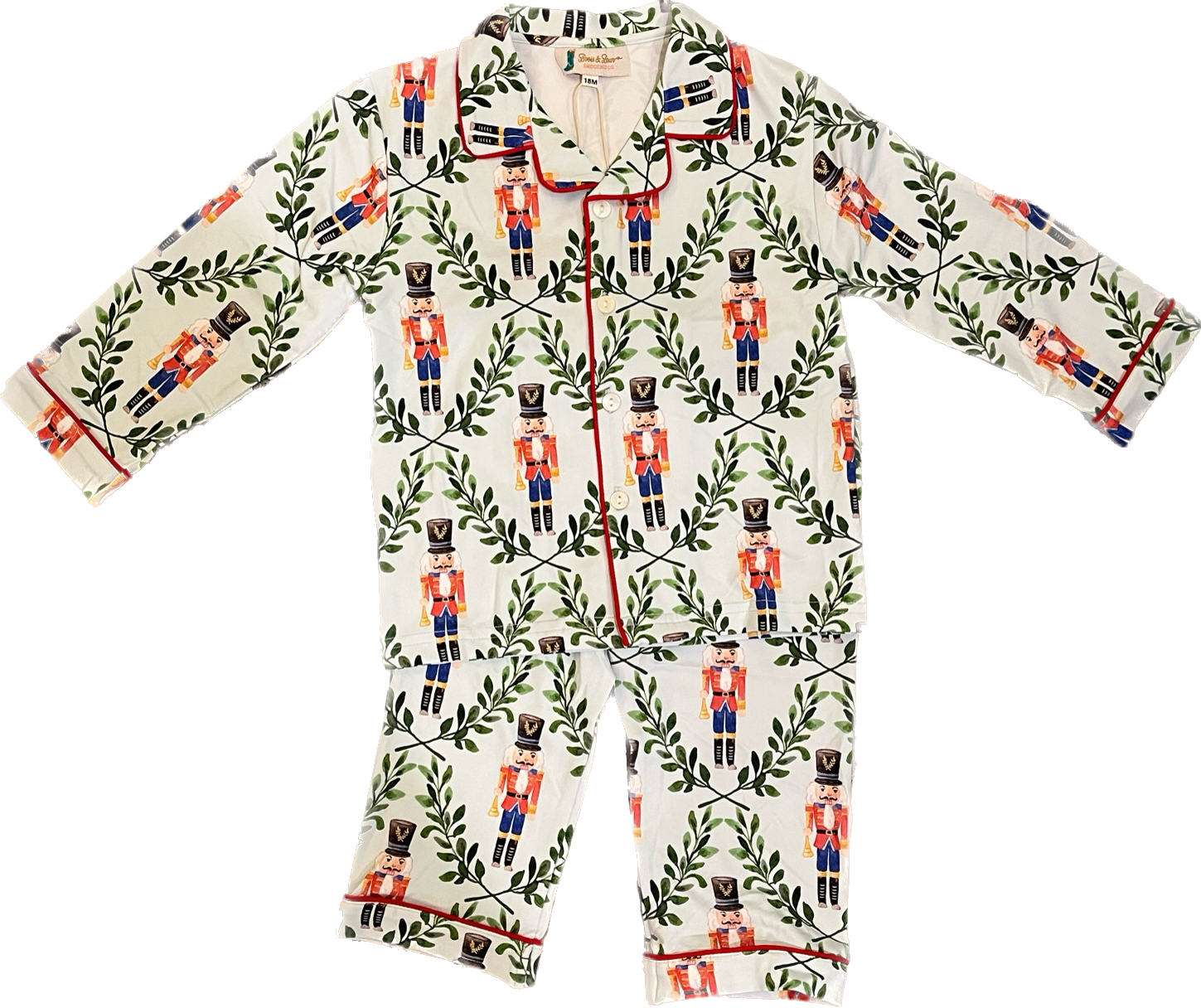 Boys Red Nutcracker Button-up Pajamas