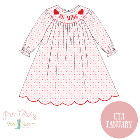PRE-ORDER: Girls Smocked Be Mine Dress (ETA January)