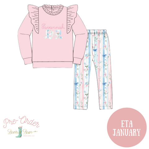 PRE-ORDER: Girls Blossoms & Bows Legging Set (ETA January)